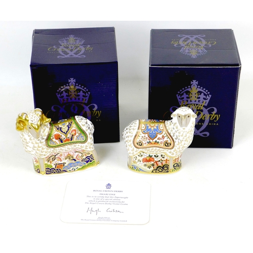 57 - Two Royal Crown Derby paperweights, modelled as 