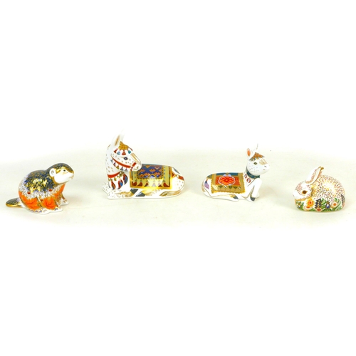 60 - Four limited edition Royal Crown Derby paperweights, modelled as a Rowsley Rabbit, 311/500, 7.5cm hi... 