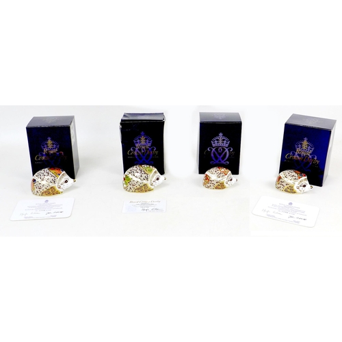 63 - Four limited edition Royal Crown Derby paperweights,  modelled as 