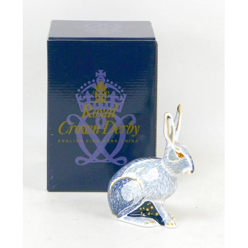 67 - A Royal Crown Derby paperweight, modelled as 'Starlight Hare', a Royal Crown Derby Collectors Guild ... 