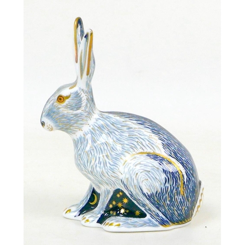 67 - A Royal Crown Derby paperweight, modelled as 'Starlight Hare', a Royal Crown Derby Collectors Guild ... 