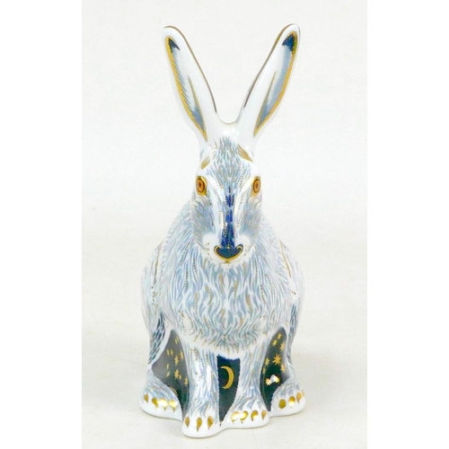 67 - A Royal Crown Derby paperweight, modelled as 'Starlight Hare', a Royal Crown Derby Collectors Guild ... 