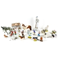 A collection of ceramic animal figurines, including a Beswick horse, 16.5cm high, a Staffordshire 'S... 
