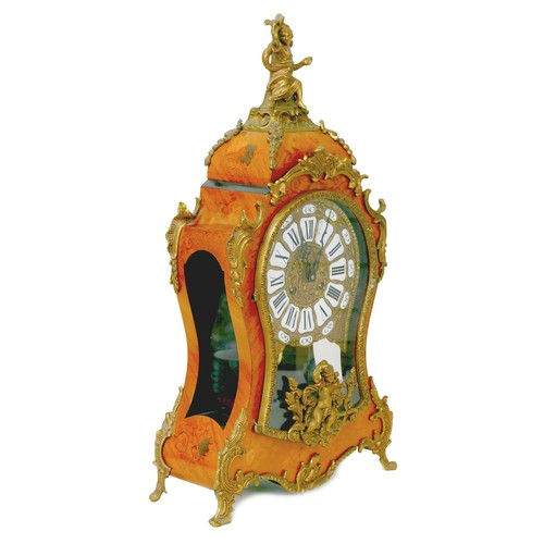 320 - A Louis XIV style Continental bracket clock, by Franz Hermle & Sons, with Roman numeral dial, satinw... 