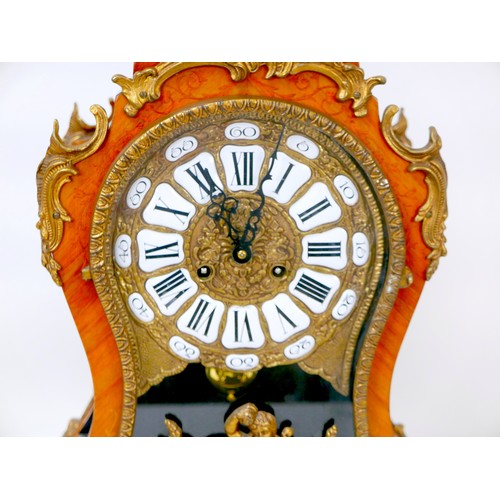 320 - A Louis XIV style Continental bracket clock, by Franz Hermle & Sons, with Roman numeral dial, satinw... 