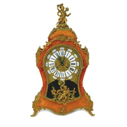 320 - A Louis XIV style Continental bracket clock, by Franz Hermle & Sons, with Roman numeral dial, satinw... 