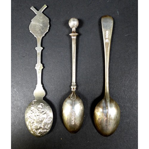 28 - A collection of George V and later silver, comprising an Irish silver letter opener, with a knight t... 