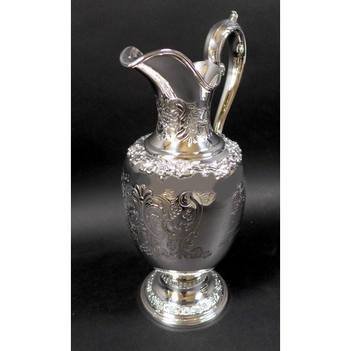 48 - An ERII Silver Wedding jug, with engraved decoration, limited edition 155/250, Garrard & Co, London ... 