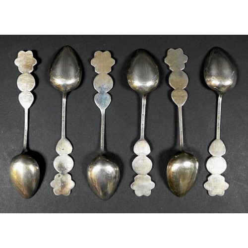 9 - A collection of 20th century Chinese silver flatware, comprising a serving spoon, with cinquefoil sp... 