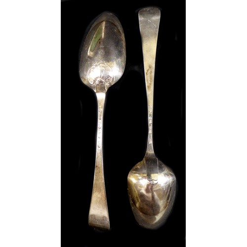 29 - A group of silver spoons, including two Georgian table spoons, 22cm, ten Georgian & Victorian teaspo... 