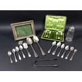A group of silver spoons, including two Georgian table spoons, 22cm, ten Georgian & Victorian teaspo... 