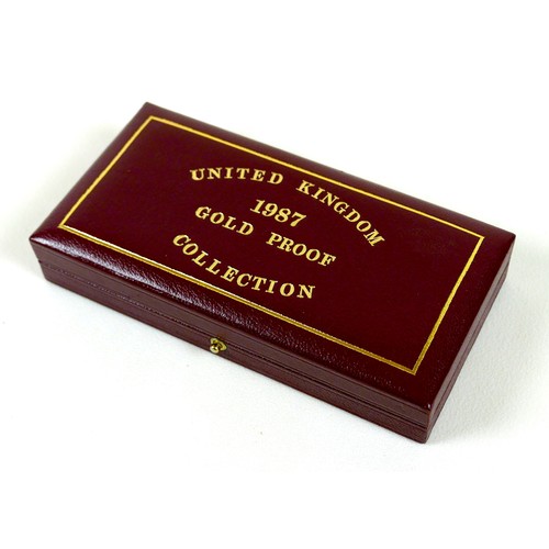 78 - A Queen Elizabeth II Royal Mint gold proof three coin set, 'The 1987 United Kingdom Gold Proof Colle... 