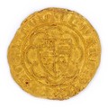 An Edward III gold quarter-noble coin, trans treaty period 1361-1369, cross mint mark, 2.0g, 0.6mm b... 