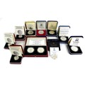 A collection of ERII silver coins, comprising a Royal Mint limited edition silver proof piedfort Fif... 