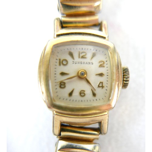 92 - A group of four wristwatches, including a Randall gold plated gentleman's wristwatch, 34mm case on b... 