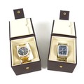 Two modern Ingersoll gentleman's quartz wristwatches, one gold plated, model IG0731 MI, with circula... 