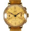 An unusual Niga gold plated gentleman's side by side chronograph wristwatch, Anti-Magnetic, circa 19... 