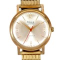 A Rone 9ct gold cased gentleman's wristwatch, mid 1960s, circular silvered dial with gold mixed Arab... 