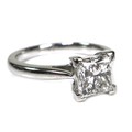 A platinum and diamond solitaire ring, the princess cut stone approximately 6.1 by 6.0mm, 1.33ct, si... 