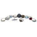 A group of silver rings, comprising a number of dress rings by Gems TV and Gemporia, including an ex... 
