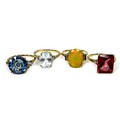A group of 9ct gold dress rings by Gems TV, including an example set with a yellow opal, all size N/... 