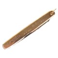 A 9ct rose gold cased penknife, twin blade with suspension loop, presentation engraving to one side ... 