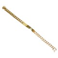 An 18ct gold flat curb link identity bracelet, initialled 'D.J.L.', 37.5g, 21cm long.