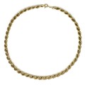 A 9ct gold rope twist necklace, 0.7 by 48cm long including clasp, 20.4g.