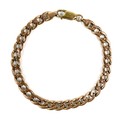 A 9ct rose gold curb link bracelet, 6.4g, 0.6 by 18.5cm long.