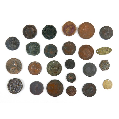 52A - A collection of GB and World copper, brass and mixed metal coins, including five Victoria One Penny ... 