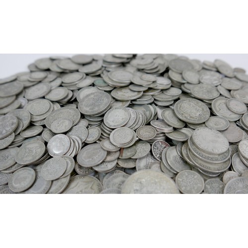 72A - A large collection of GB silver coins, almost all dated 1920-1946, including one 1937 crown, several... 