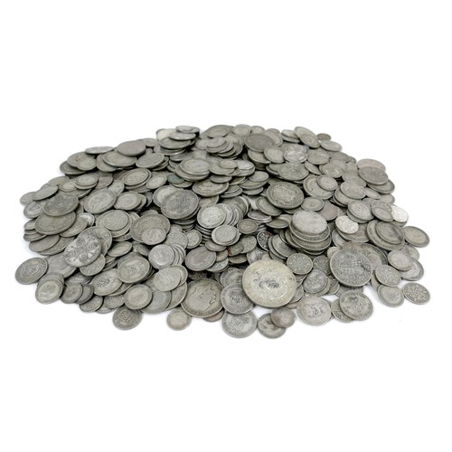 72A - A large collection of GB silver coins, almost all dated 1920-1946, including one 1937 crown, several... 