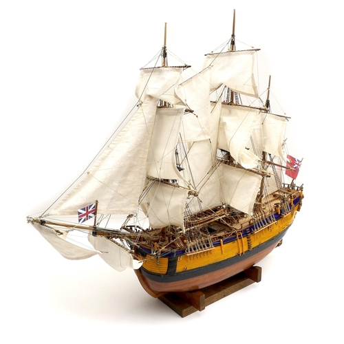 147 - A modern scale model of the 'Endeavor', hand built and painted, via subscription circa 2010-15, on a... 