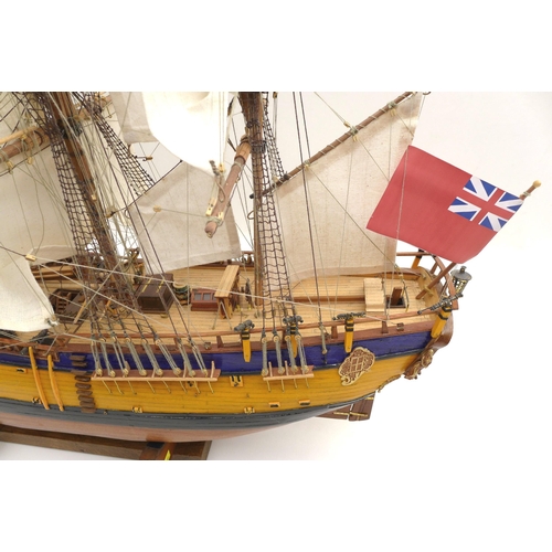 147 - A modern scale model of the 'Endeavor', hand built and painted, via subscription circa 2010-15, on a... 