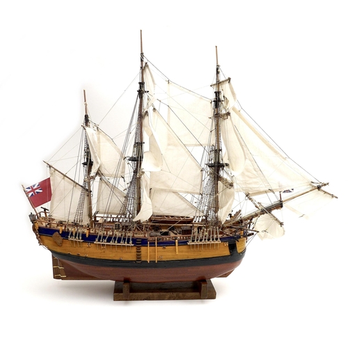 147 - A modern scale model of the 'Endeavor', hand built and painted, via subscription circa 2010-15, on a... 