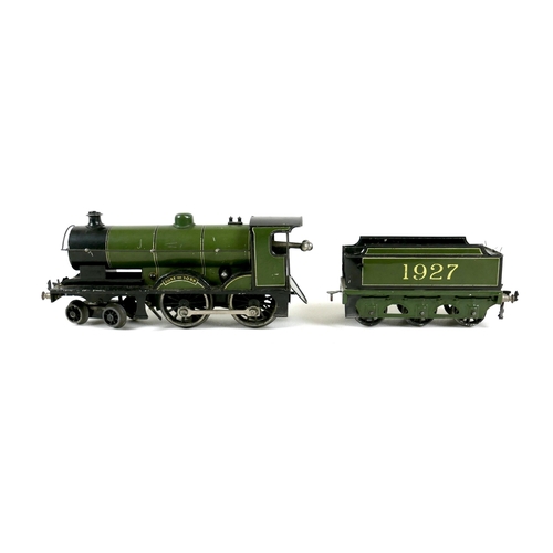 150 - A collection of O gauge tinplate railway, early 20th century, including a clockwork Bassett-Lowke 4-... 