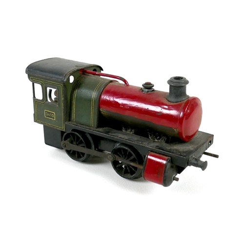 150 - A collection of O gauge tinplate railway, early 20th century, including a clockwork Bassett-Lowke 4-... 