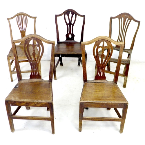 236 - A group of nine harlequin chairs, Georgian and later, including five with solid seats, together with... 