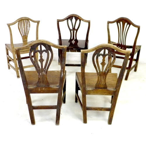 236 - A group of nine harlequin chairs, Georgian and later, including five with solid seats, together with... 