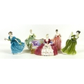 A group of five Royal Doulton lady figures, comprising 'Belle O the Ball', HN1997, 20 by 16.5cm high... 