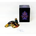 A limited edition Royal Crown Derby paperweight, modelled as a sea lion, numbered 26/250 and with go... 