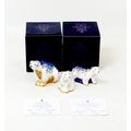 Three limited edition Royal Crown Derby paperweights, modelled as Aurora Polar bear, 10cm high, two ... 