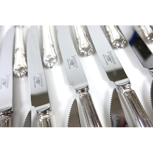 78 - A suite of silver plated cutlery, Dubarry pattern, approximately 8 place settings, including knives,... 