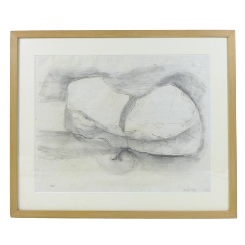 8 - Austin Wright (British 1911-2007): 'Angle', red ink and charcoal on paper, signed and 1961, 38.3 by ... 