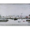 After Laurence Stephen Lowry (British, 1887-1976): 'The Harbour', offset lithograph printed in colou... 