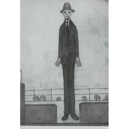 25 - After Laurence Stephen Lowry (British, 1887-1976): 'The Tall Man', a monochrome reproduction print, ... 