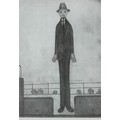 After Laurence Stephen Lowry (British, 1887-1976): 'The Tall Man', a monochrome reproduction print, ... 