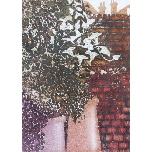 18 - After Brenda Hartill (British, 20th century): chimneys in a garden, limited edition 439/500, signed ... 