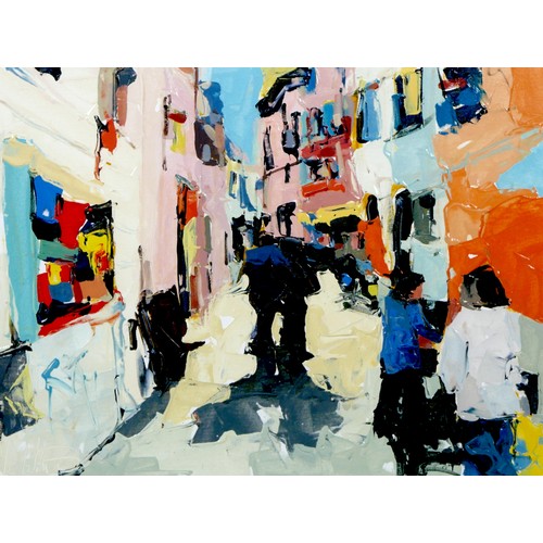 100 - Michael Morris (Irish, b. 1979): 'Summer Street', acrylic on board, signed lower left, 44 by 59cm, f... 