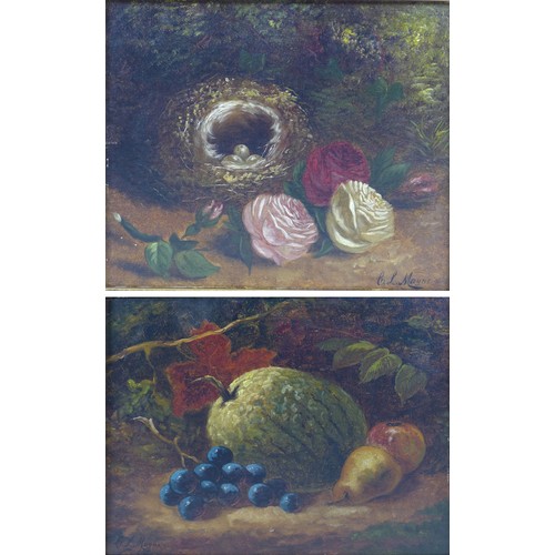 92 - C. L. Mayne (British School, 19th century): A pair of still life paintings, comprising a study of a ... 